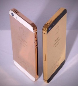 iPhone 5-skal i 24 karat guld.