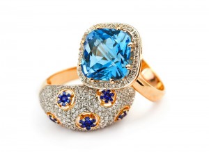 Safir- & diamantring