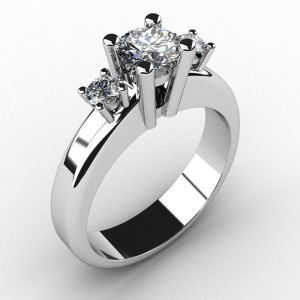 Diamantring i vitt guld