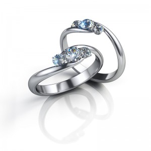 Platinaringar med diamanter