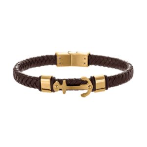 Armband läder stål
