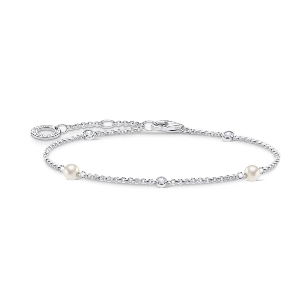Armband i äkta silver med pärlor