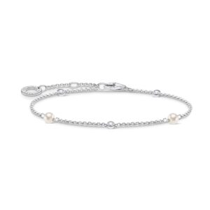 Armband i äkta silver med pärlor