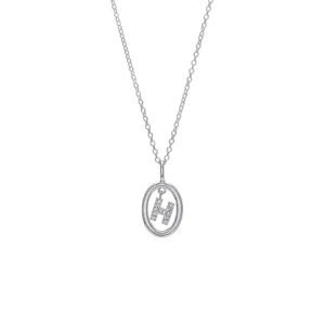 Halsband i äkta silver bokstav H