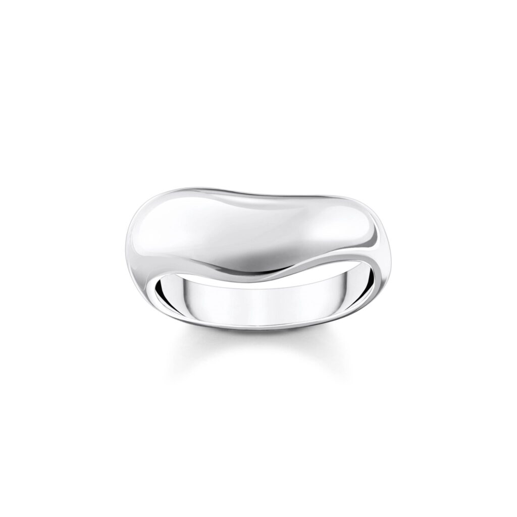 Ring i äkta silver i organisk form