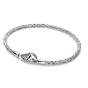 Armband i äkta silver med pavélås 19 cm