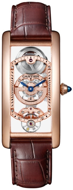 Cartier Tank Cintree Herrklocka WHTA0008 Skelettskuren/Läder