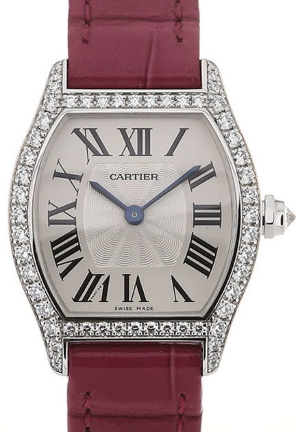 Cartier Tortue Damklocka WA501007 Silverfärgad/Läder