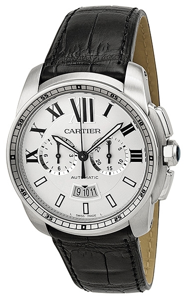 Cartier Calibre de Cartier Herrklocka W7100046 Silverfärgad/Läder