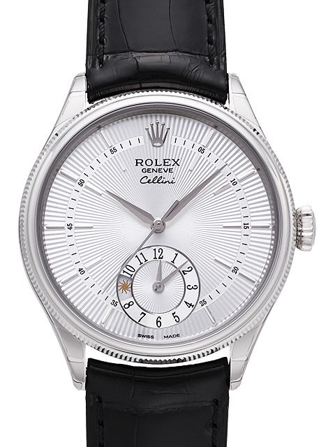 Rolex Cellini Dual Time Herrklocka 50529-0006 Silverfärgad/Läder