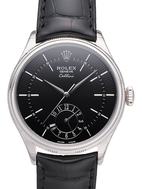 Rolex Cellini Dual Time Herrklocka 50529-0007 Svart/Läder Ø39 mm