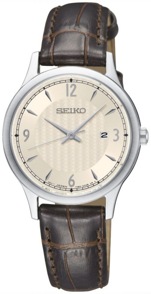 Seiko Classic Damklocka SXDG95P1 Silverfärgad/Läder Ø29 mm
