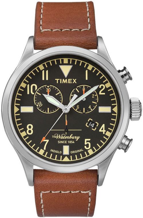 Timex The Waterbury Herrklocka TW2P84300 Svart/Läder Ø42 mm